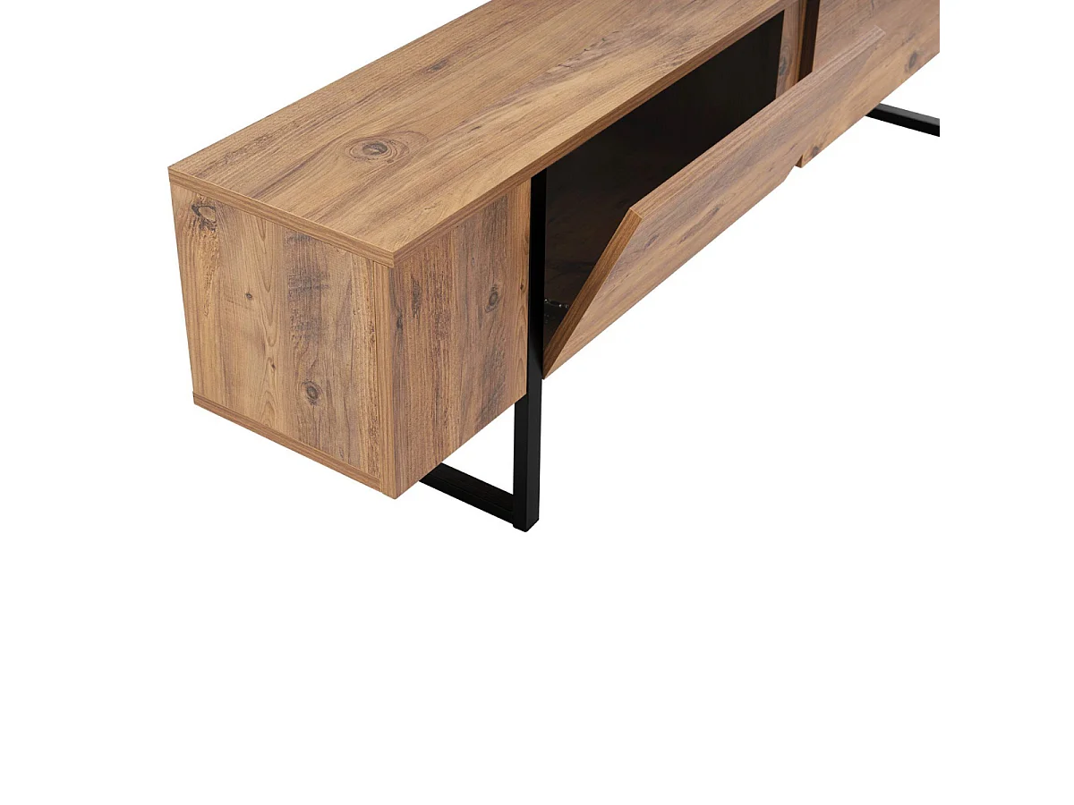 Meuble TV 2 portes abattantes L180 cm - SERENITY