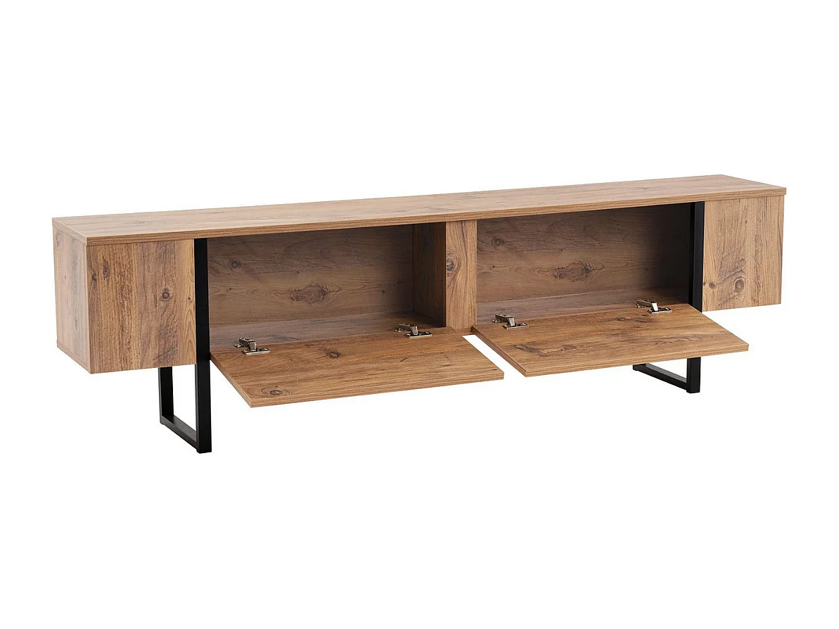 Meuble TV 2 portes abattantes L180 cm - SERENITY