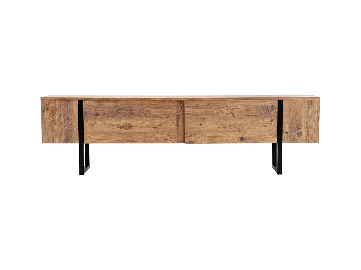 Meuble TV 2 portes abattantes L180 cm - SERENITY