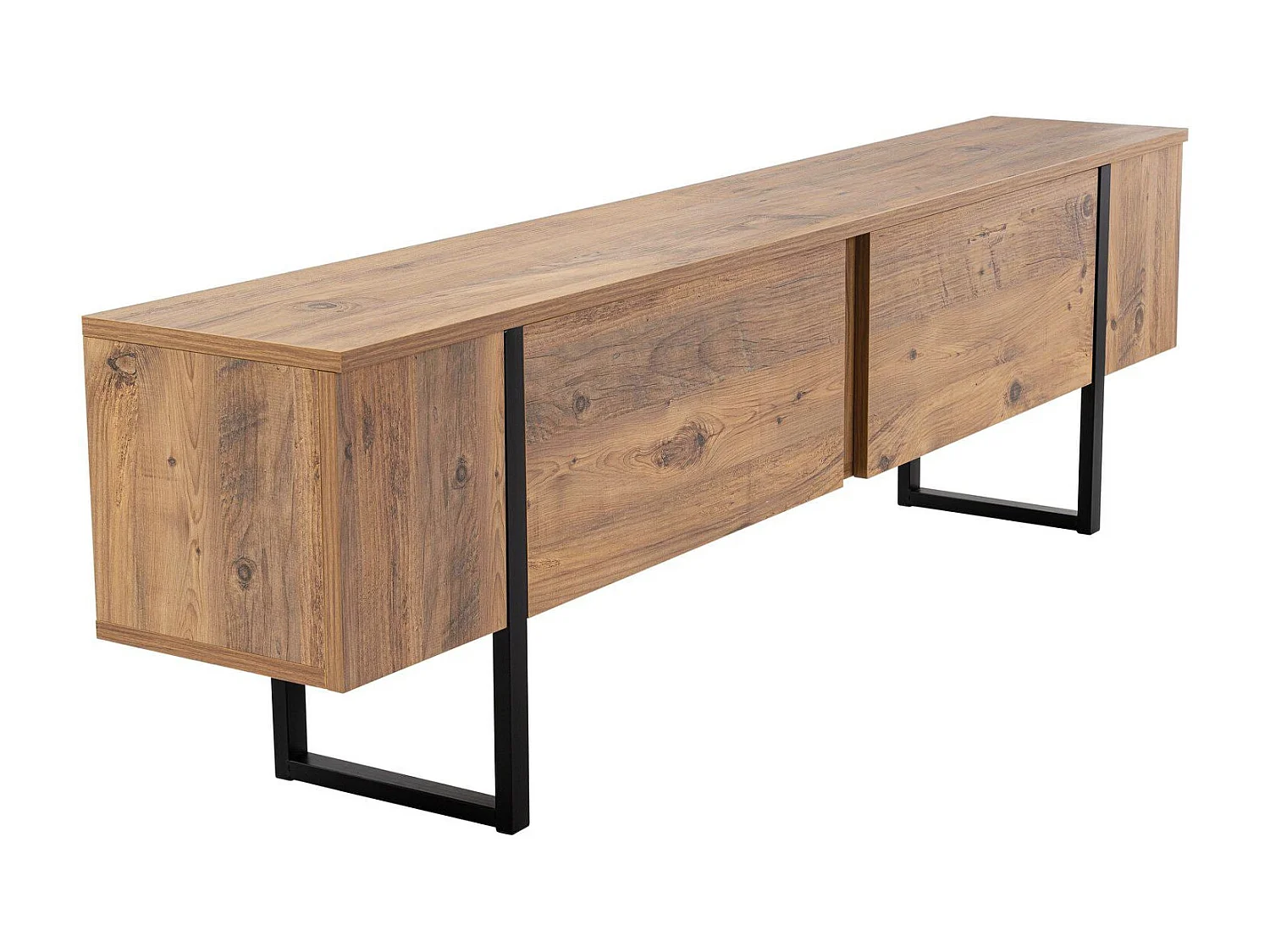 Meuble TV 2 portes abattantes L180 cm - SERENITY