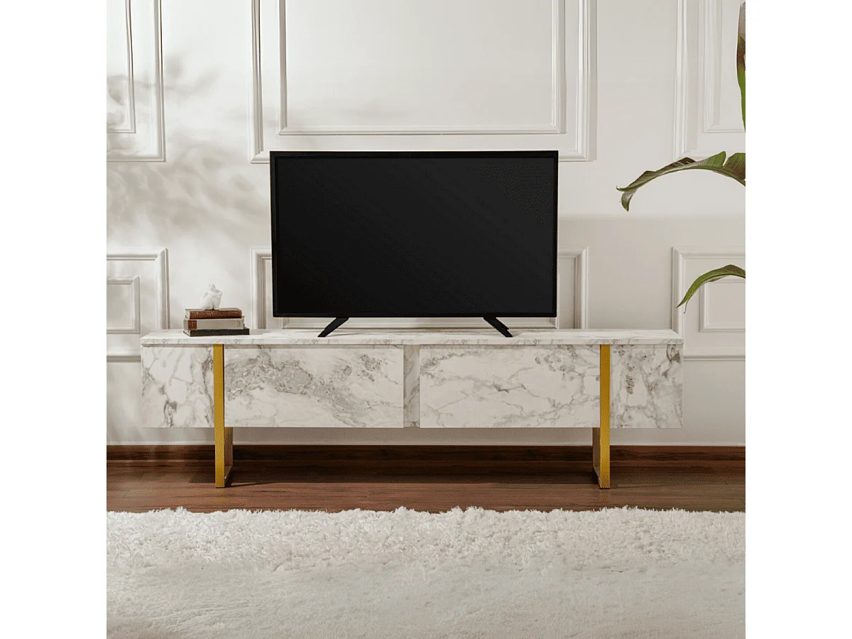 Mueble de TV con 2 puertas abatibles L180 cm - SERENITY