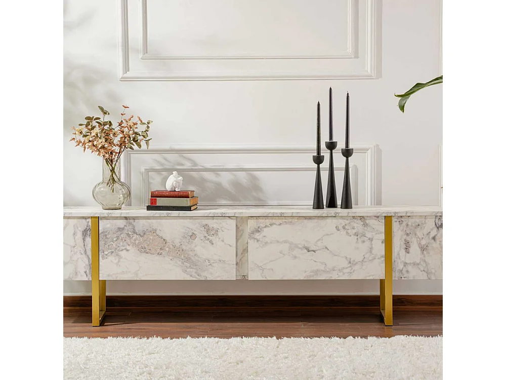 Mueble de TV con 2 puertas abatibles L180 cm - SERENITY