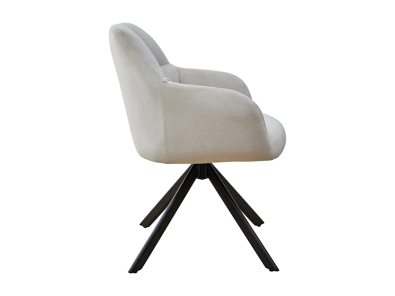 SVITA SORA chaise de salle à manger chaise pivotante rembourrée avec accoudoirs creme