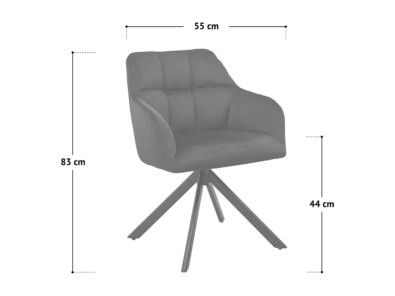 SVITA SORA chaise de salle à manger chaise pivotante rembourrée avec accoudoirs creme