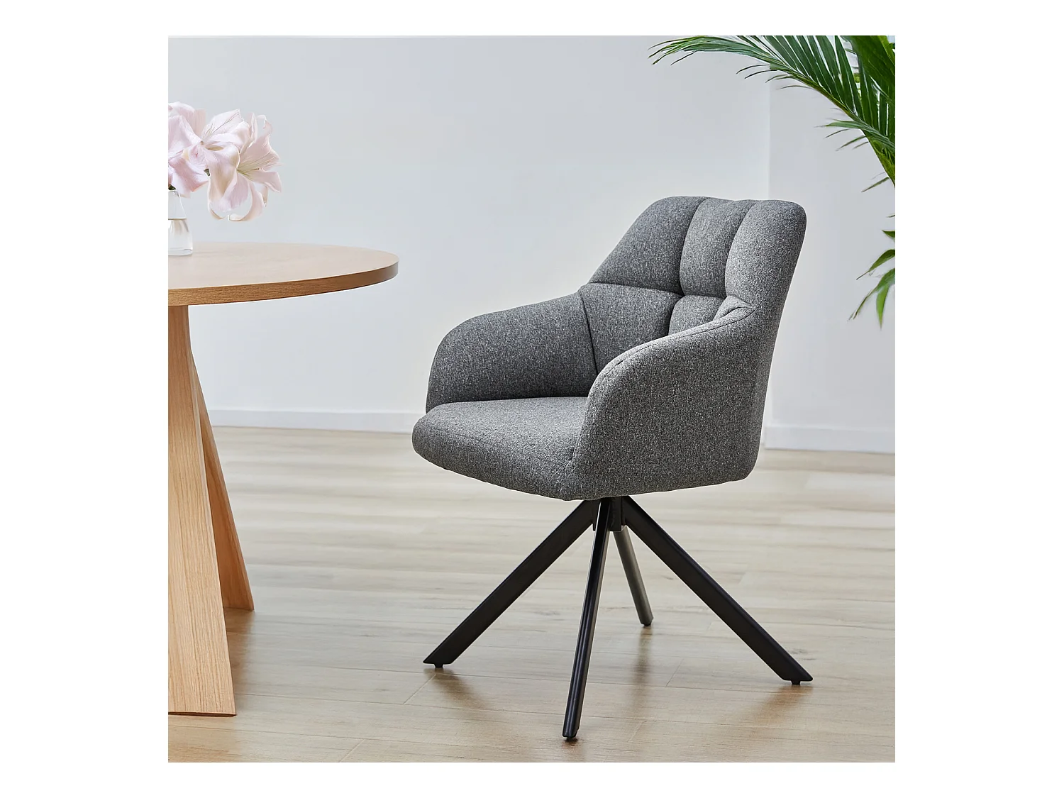 ESSZIMMERSTUHL SORA Stoff Grau