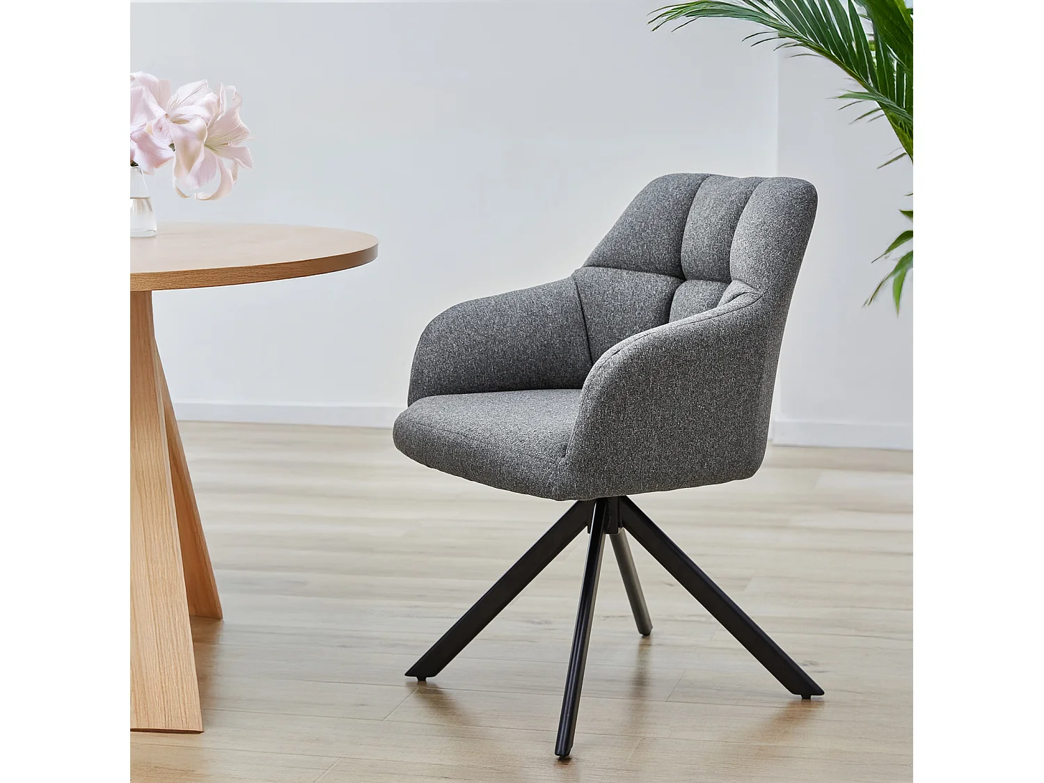 ESSZIMMERSTUHL SORA Stoff Grau