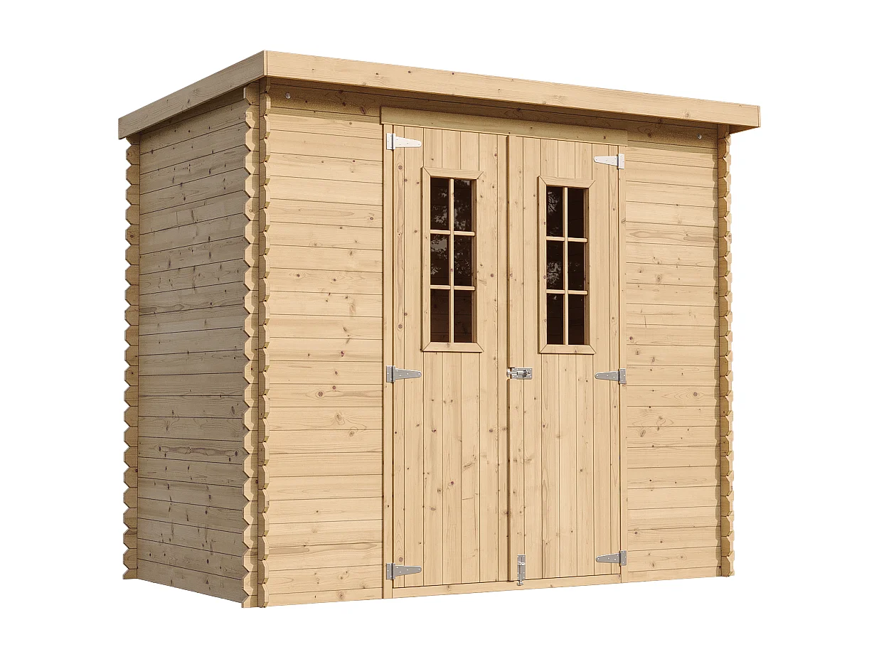 TIMBELA M310C+M310G Abri de jardin en bois AVEC SOL TRAITÉ -  l239xL142xH200cm/2.63 m2
