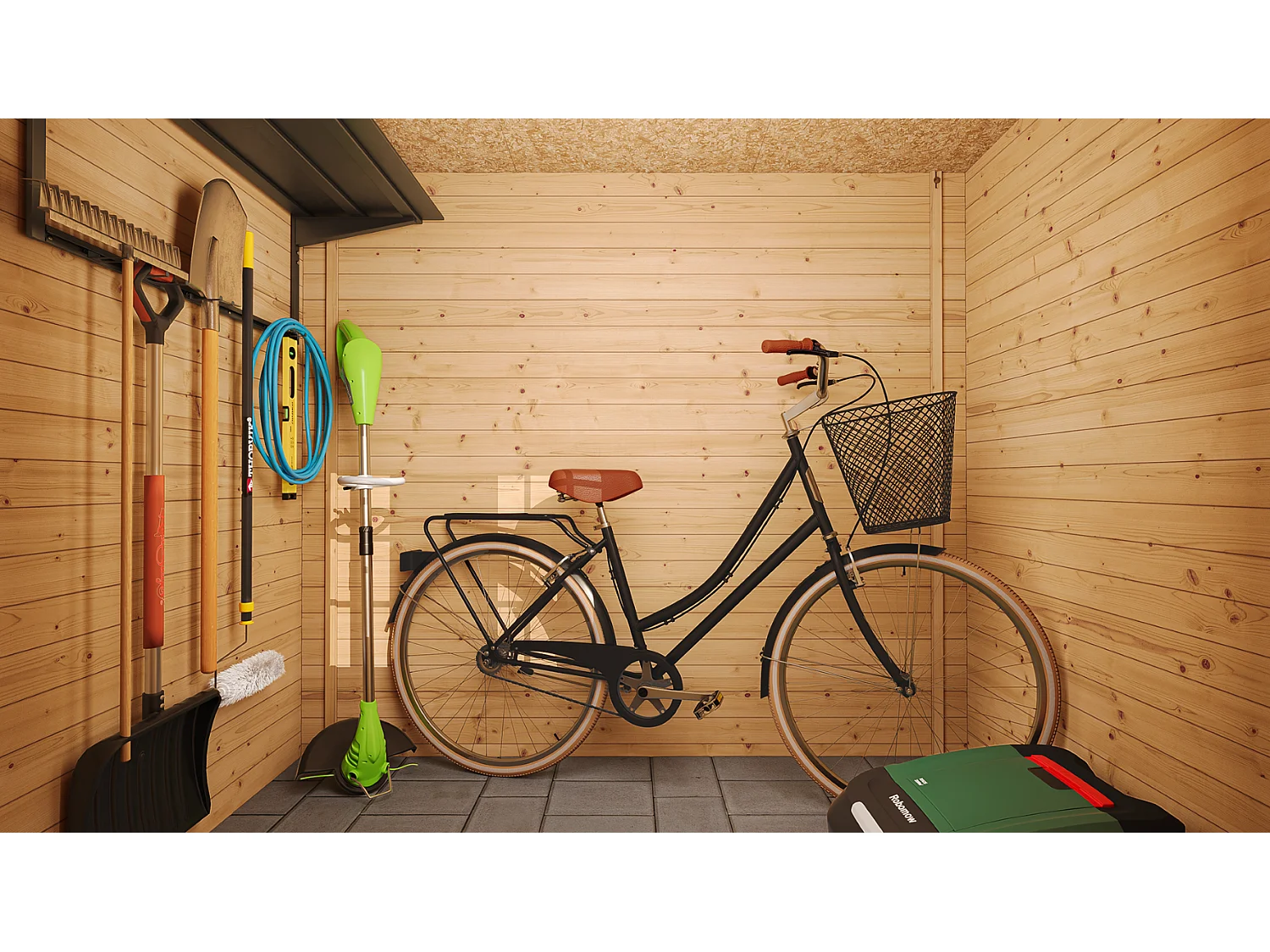 TIMBELA M310C+M310G Abri de jardin en bois AVEC SOL TRAITÉ -  l239xL142xH200cm/2.63 m2