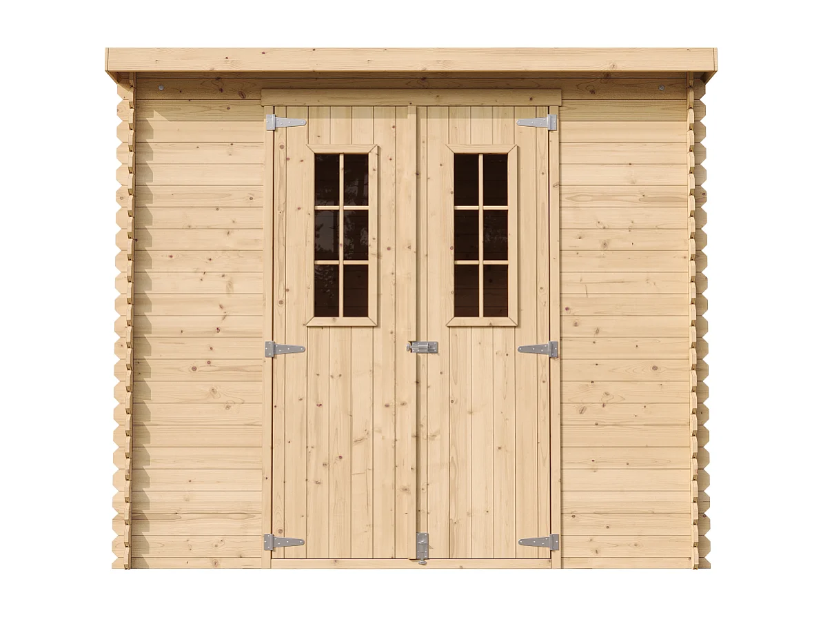 Abri de jardin en bois avec sol traité -  l239xL142xH200cm/2.63 m2 - M310C+M310G