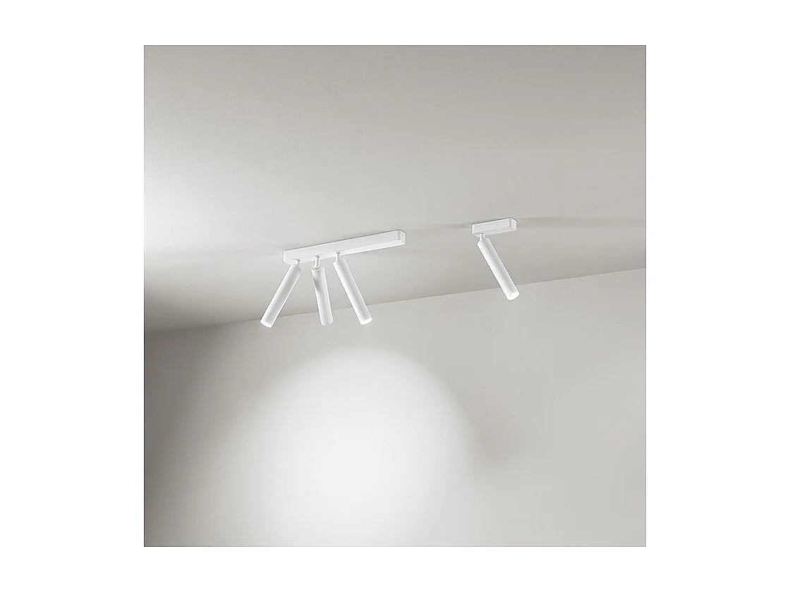 Applique a led BAMBU orientabile cilindrica Bianca Perenz