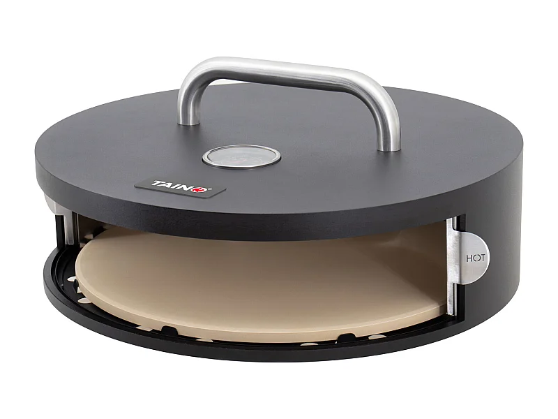 Boîte à pizza accessoire pizza pierre à pizza avec couvercle porte ronde noir