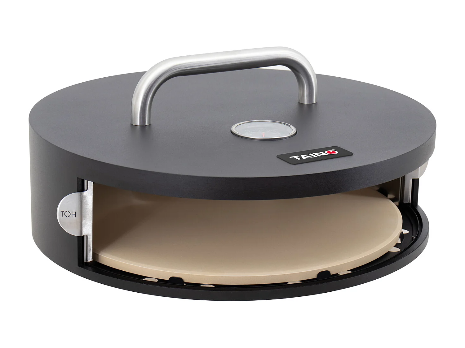 Boîte à pizza accessoire pizza pierre à pizza avec couvercle porte ronde noir