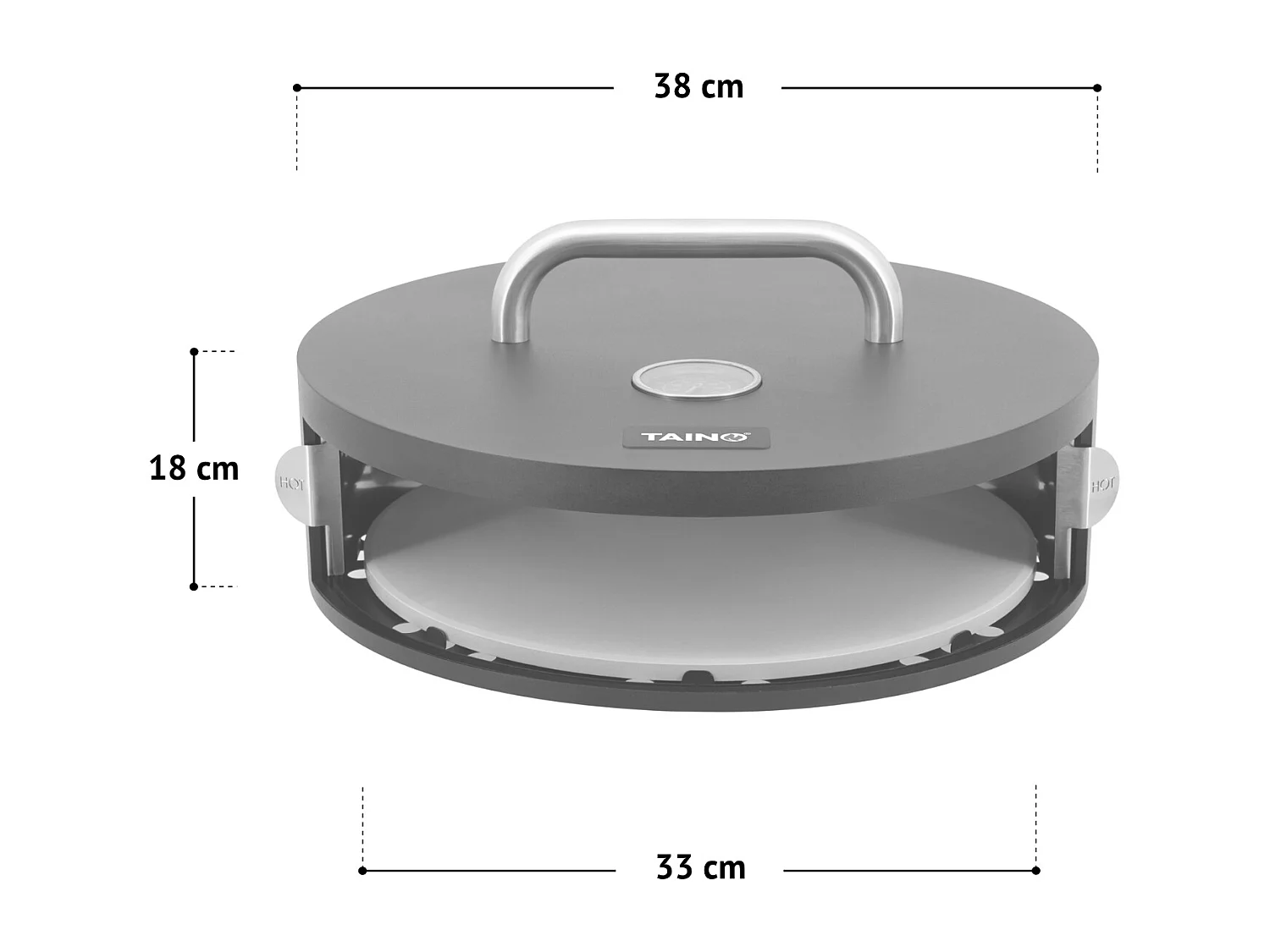 Boîte à pizza accessoire pizza pierre à pizza avec couvercle porte ronde noir