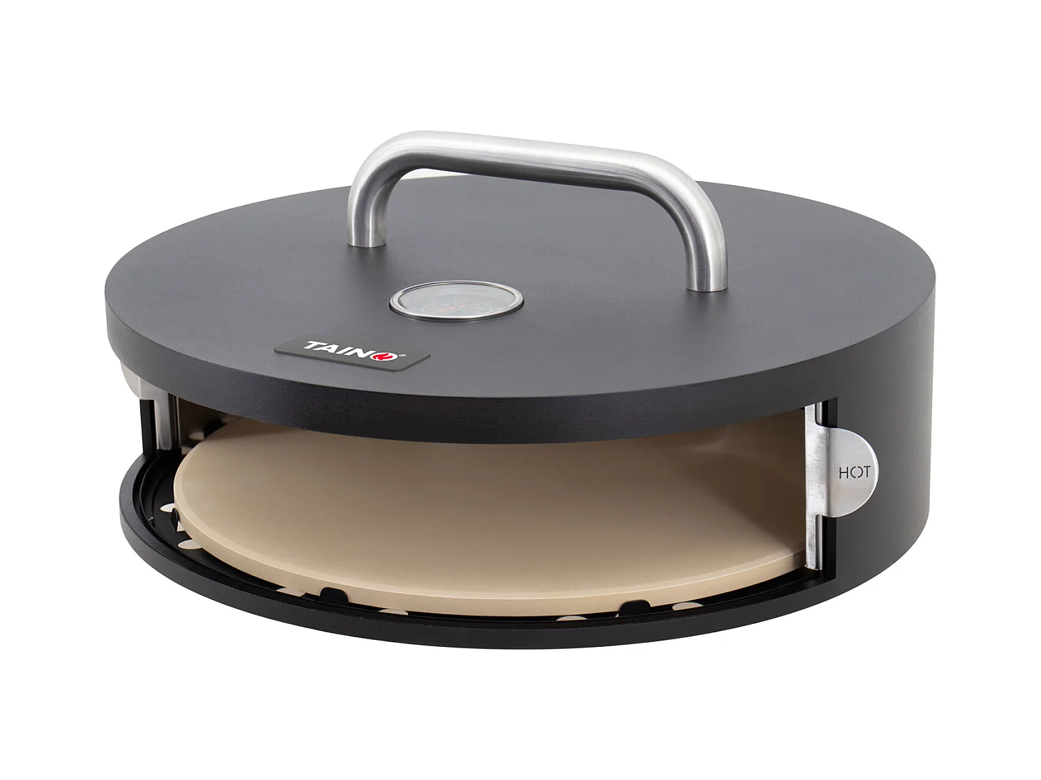Boîte à pizza accessoire pizza pierre à pizza avec couvercle porte ronde noir
