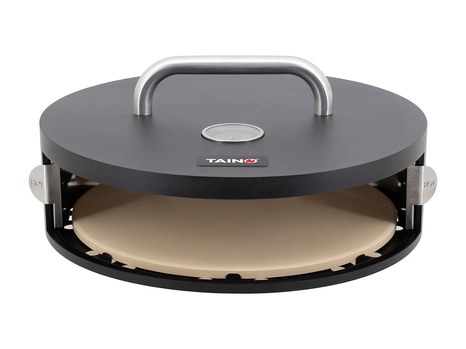 Boîte à pizza accessoire pizza pierre à pizza avec couvercle porte ronde noir