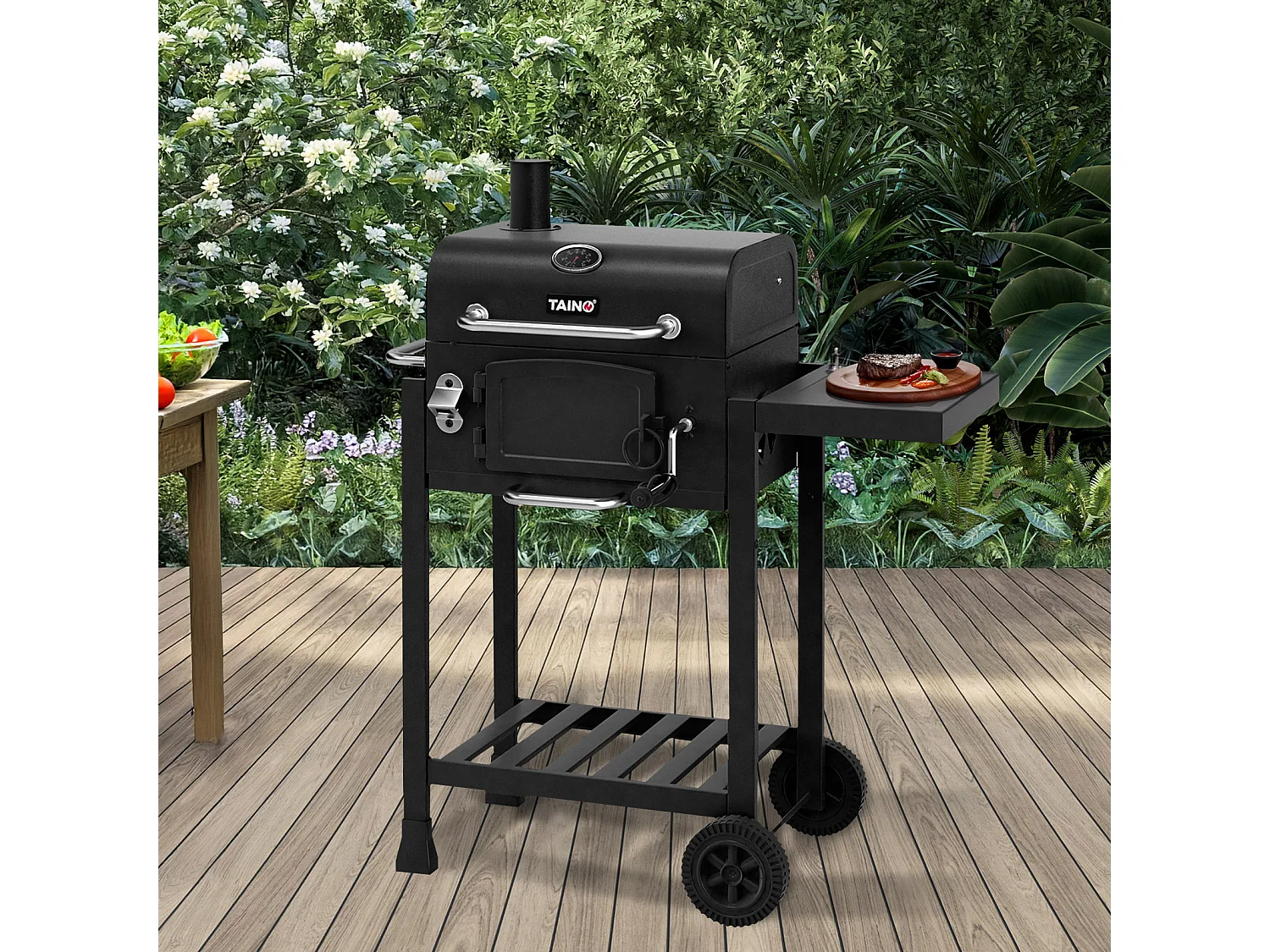 HOLZKOHLEGRILL HERO Set inkl. Abdeckhaube