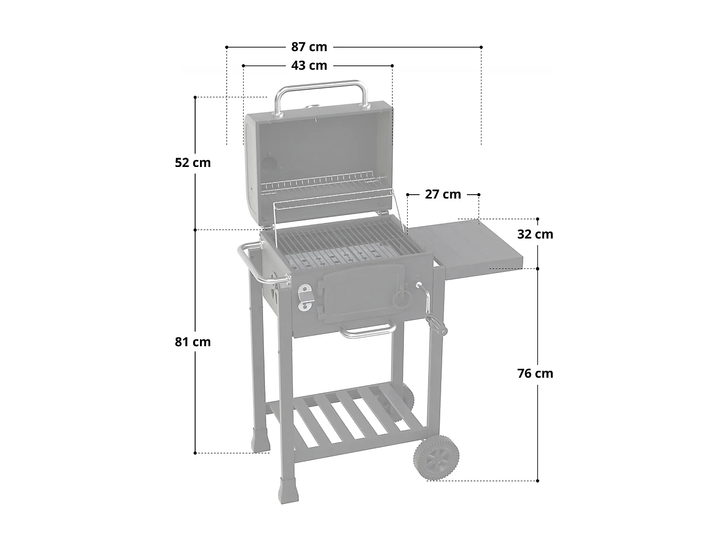 HOLZKOHLEGRILL HERO Set inkl. Abdeckhaube