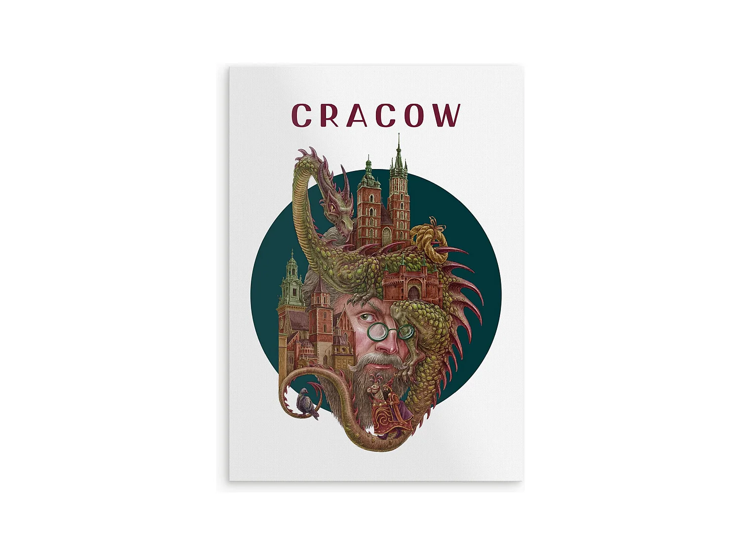 Affiche, décor de la ville polonaise, Cracovie, 21x29,7 cm Art de Cracovie, imprimé urbain.