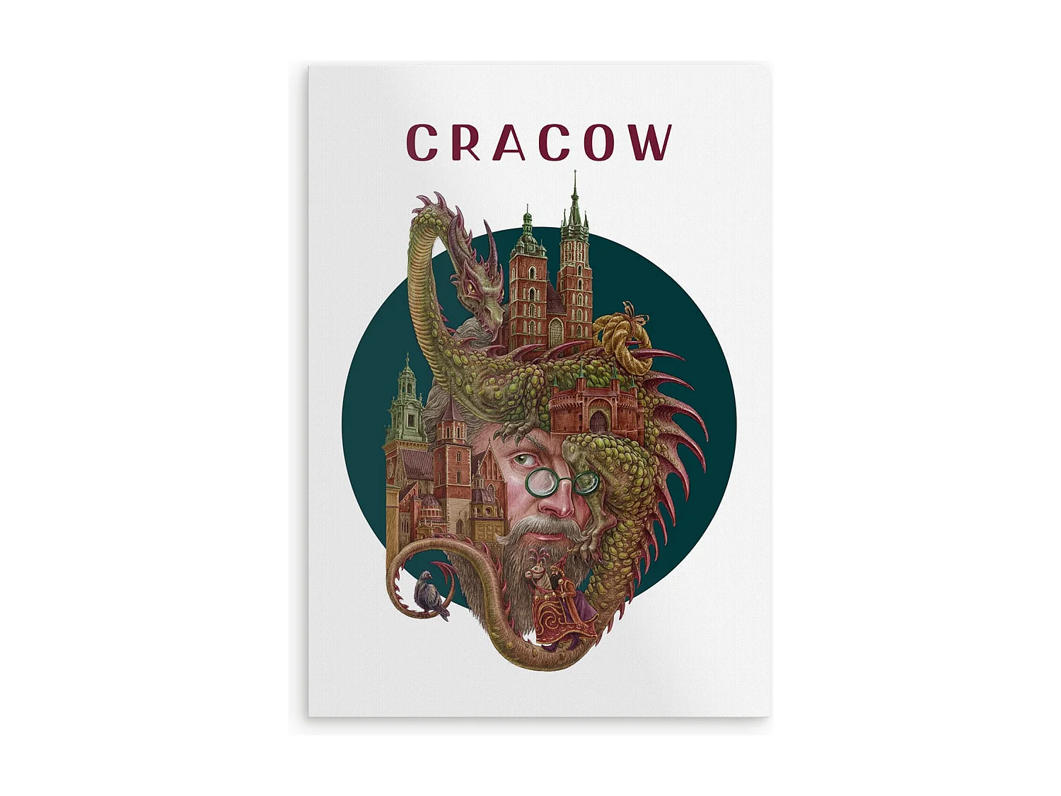 Affiche, décor de la ville polonaise, Cracovie, 21x29,7 cm Art de Cracovie, imprimé urbain.