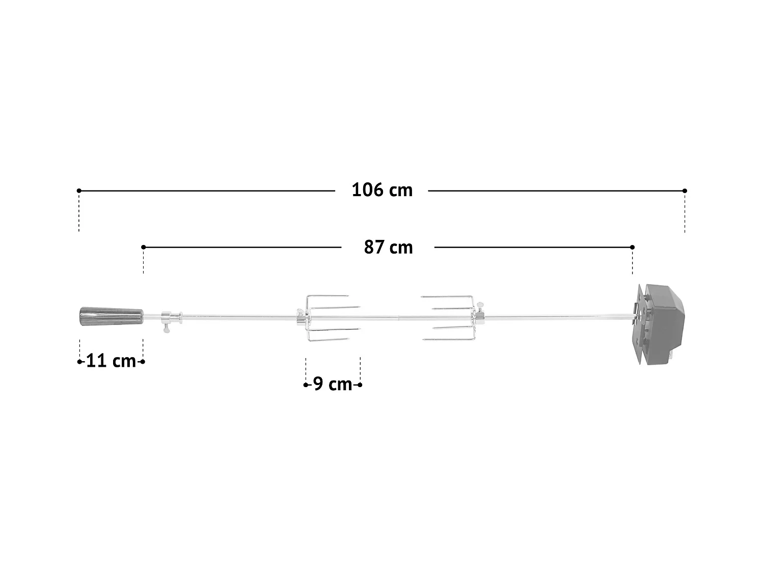 TAINO Tournebroche électrique pour barbecue à gaz