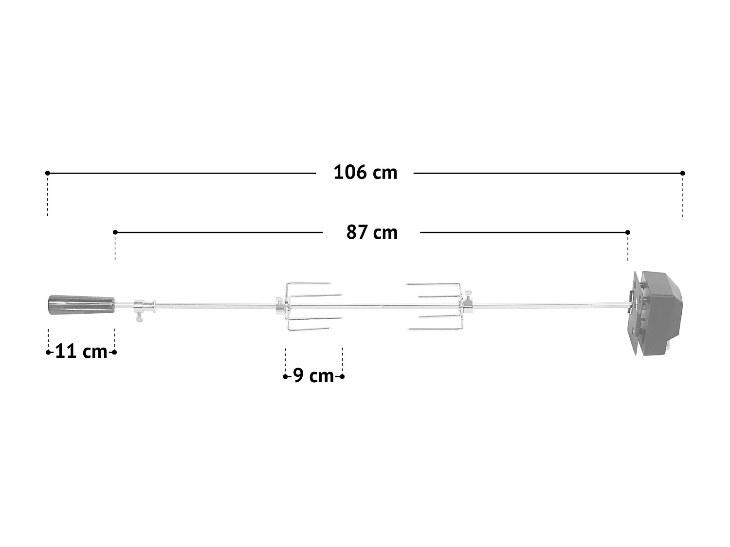 TAINO Tournebroche électrique pour barbecue à gaz