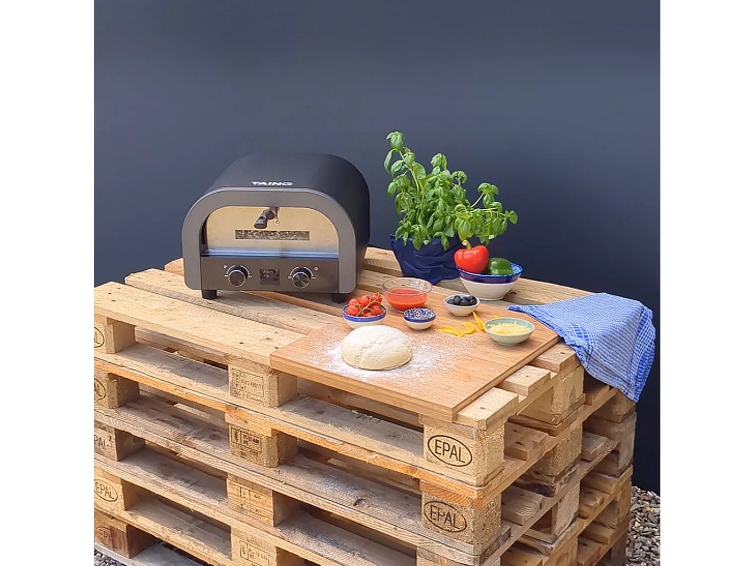 Four à pizza électrique noir 2200W four grill 1 chambre avec vitre pierre à pizza
