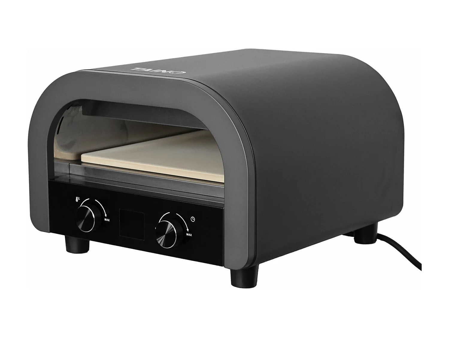 Four à pizza électrique noir 2200W four grill 1 chambre avec vitre pierre à pizza