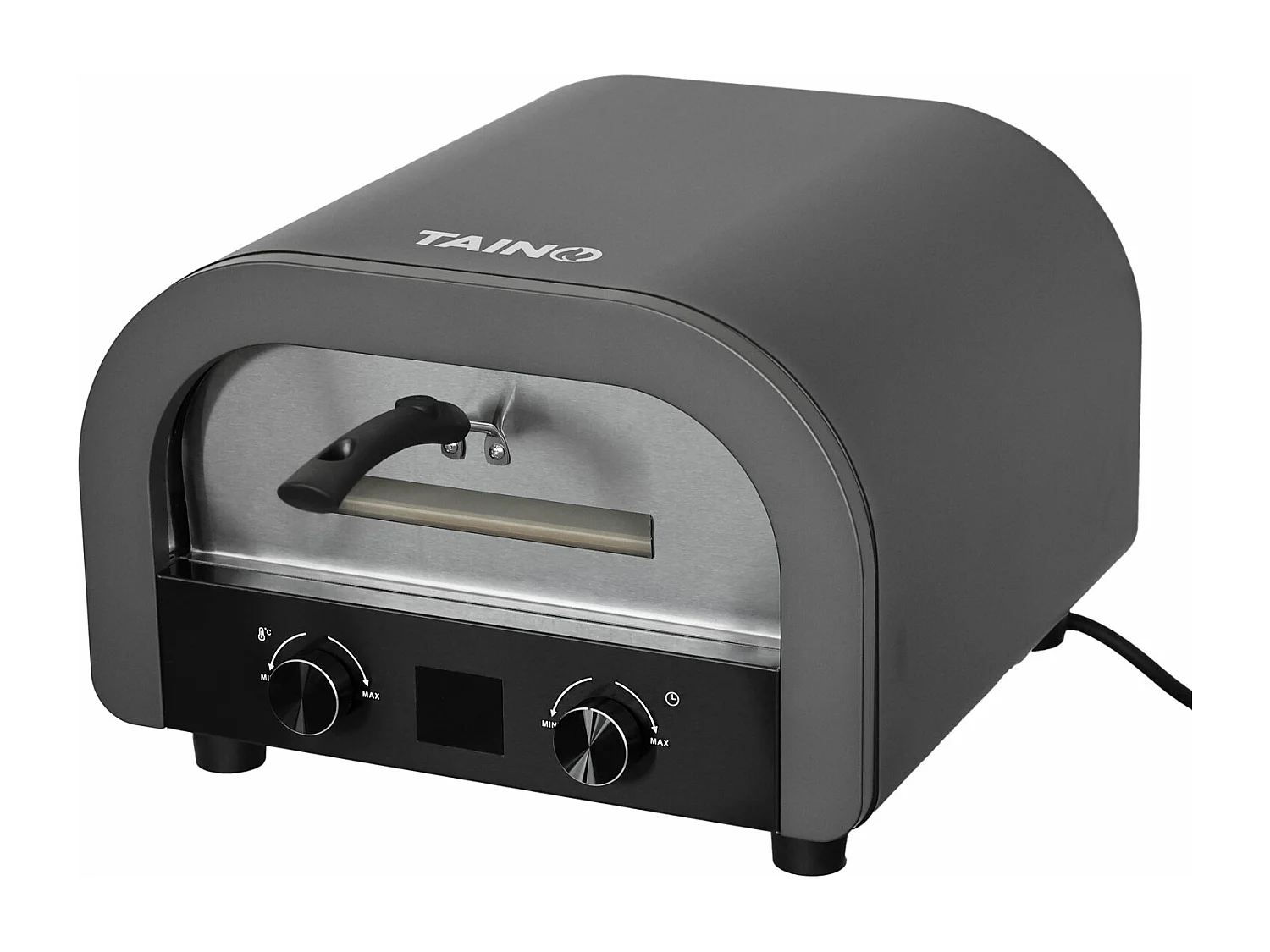 Four à pizza électrique noir 2200W four grill 1 chambre avec vitre pierre à pizza