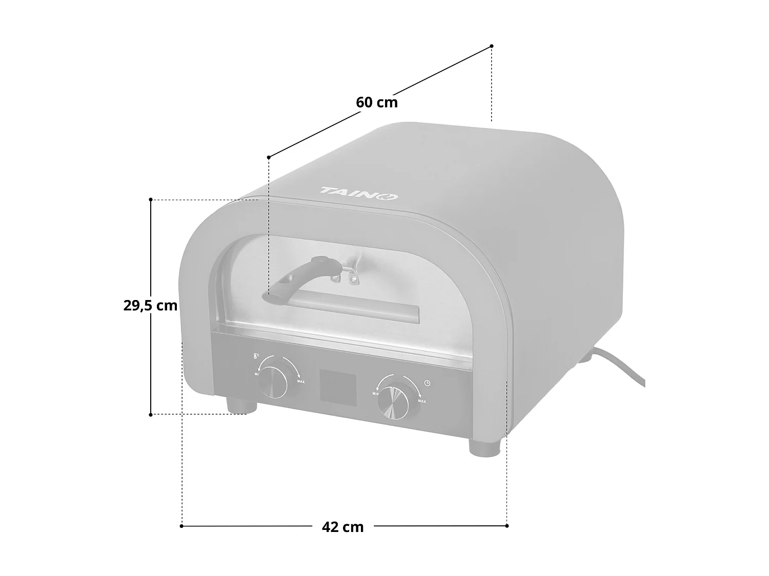 Four à pizza électrique noir 2200W four grill 1 chambre avec vitre pierre à pizza