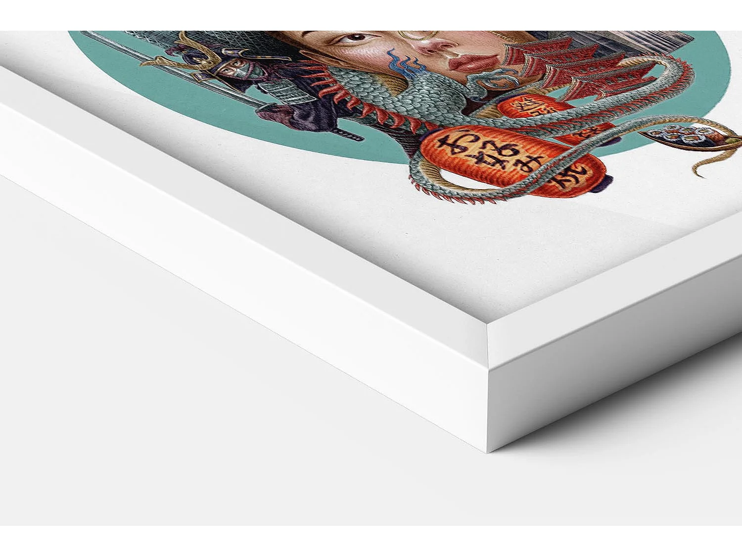 Image encadré, décor de ville japonaise, image cadre blanc Tokyo, 50x70 cm Tokyo art, imprimé urbain Tokyo.