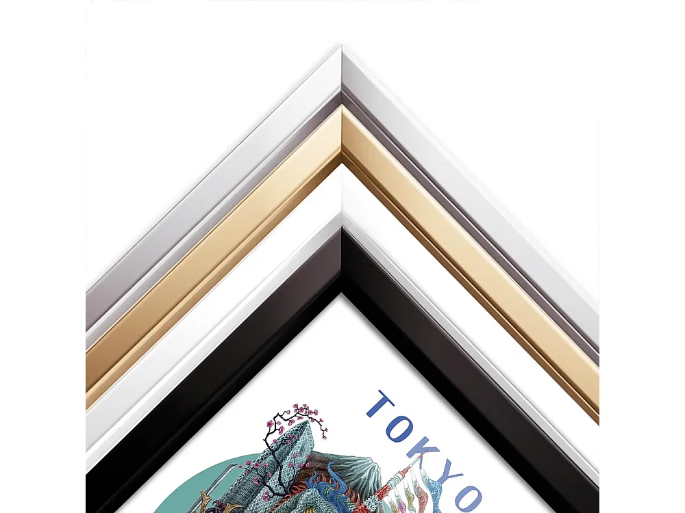 Image encadré, décor de ville japonaise, image cadre blanc Tokyo, 50x70 cm Tokyo art, imprimé urbain Tokyo.