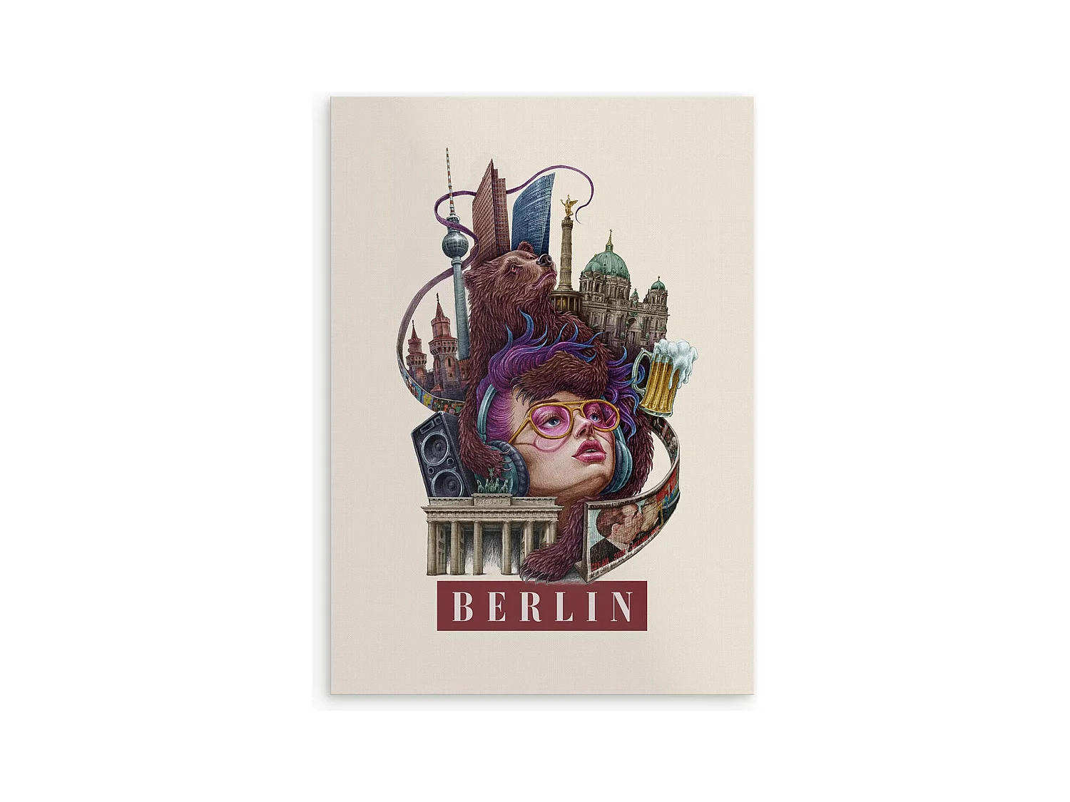Affiche, décor allemand moderne, Berlin art, affiche minimaliste Berlin, 59,5x84 cm Berlin art.