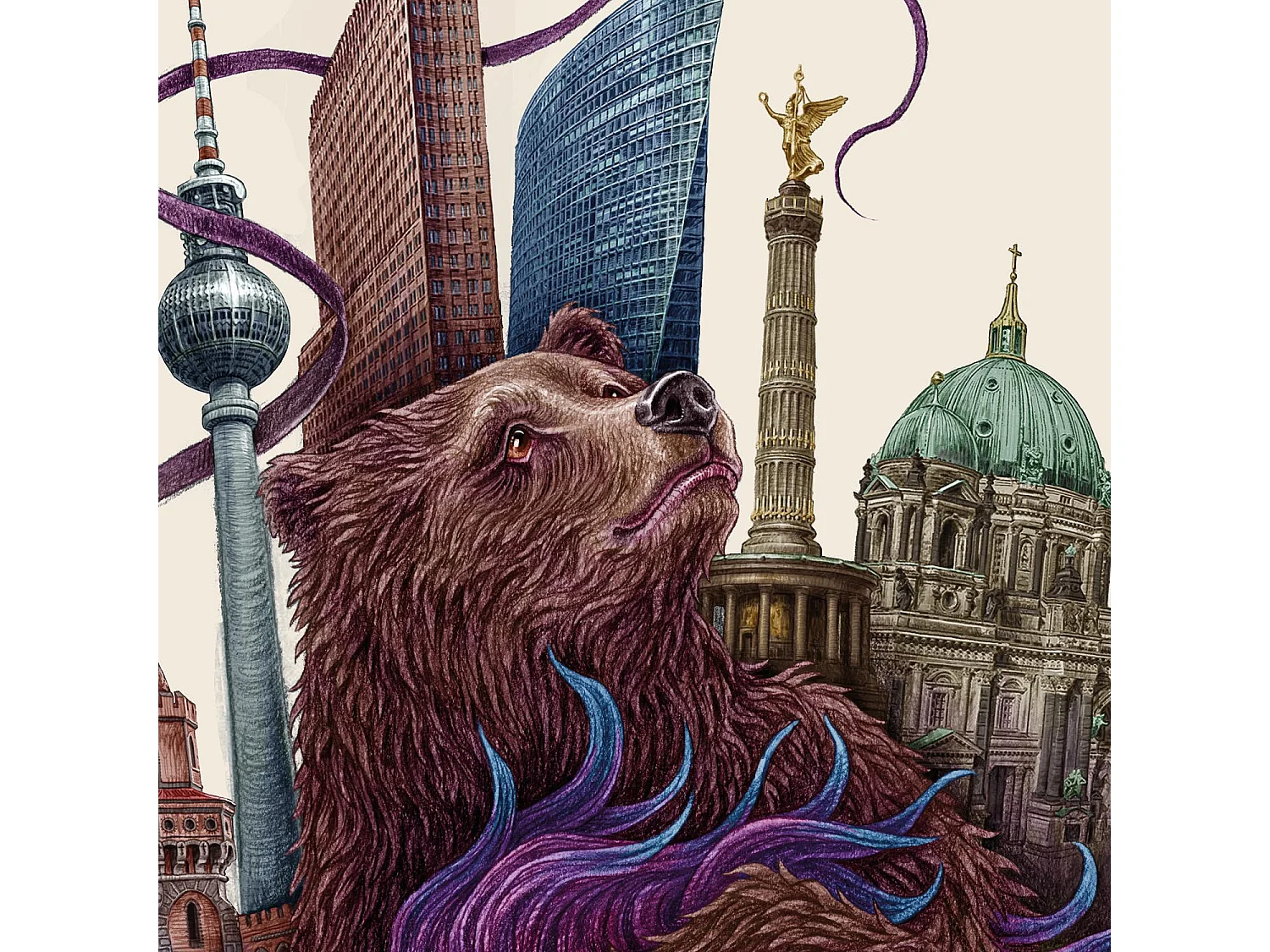 Affiche, décor allemand moderne, Berlin art, affiche minimaliste Berlin, 59,5x84 cm Berlin art.