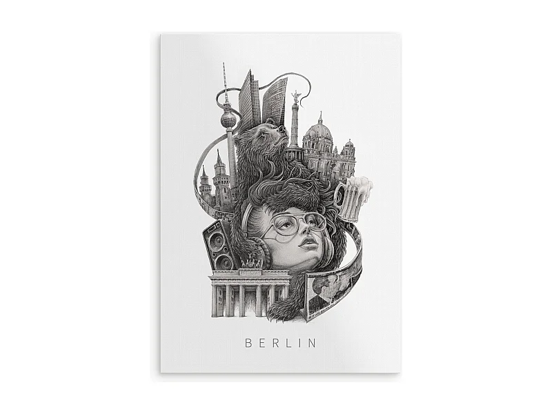 Poster, moderne deutsche Wandkunst, Berliner Kunst, Stadtplakat 21x29,7.