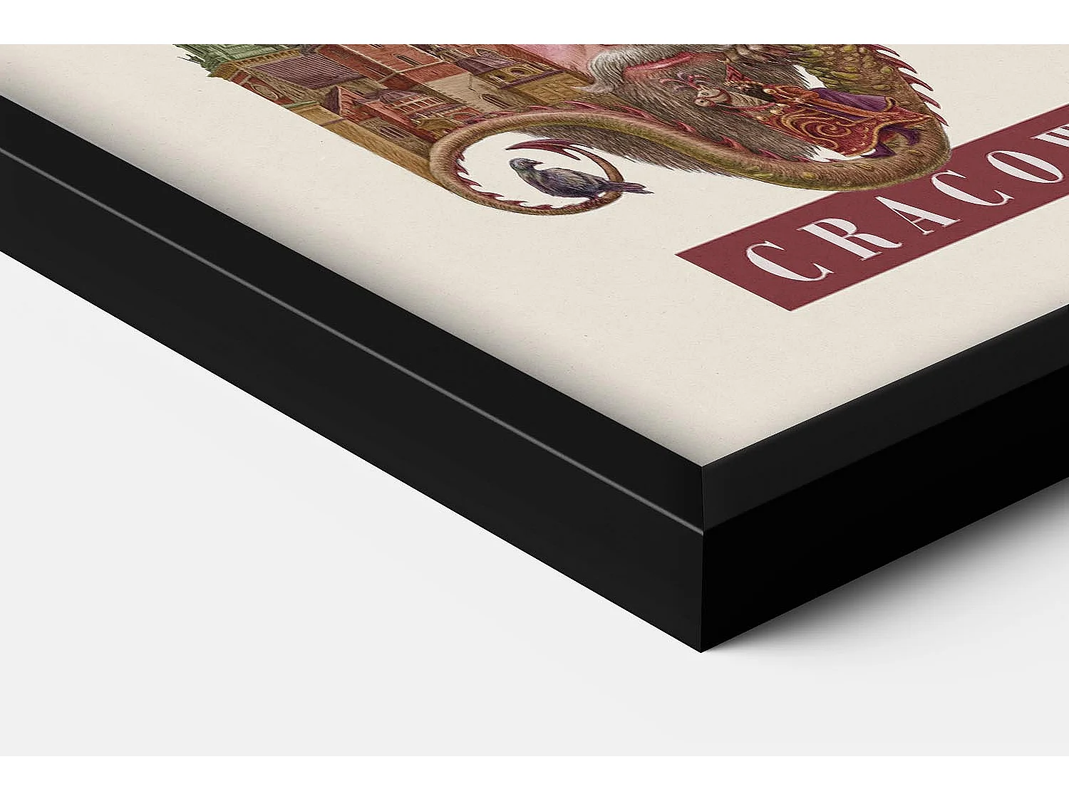 Quadro in cornice, arte moderna polacca, arredamento incorniciato Cracovia, stampa urbana minimalista, arte murale 70x100 cm.