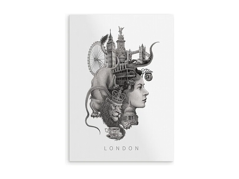 Póster, decoración británica, arte londinense, estampado minimalista de Londres, póster estilo urbano, 29,7x42 cm.