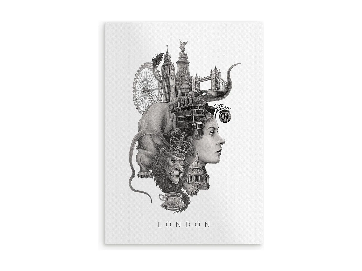 Póster, decoración británica, arte londinense, estampado minimalista de Londres, póster estilo urbano, 29,7x42 cm.