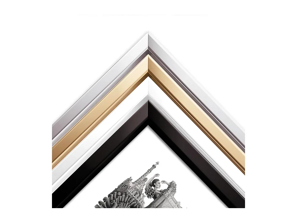 Image encadré, décor espagnol vibrant, cadre blanc art Barcelone, imprimé ville minimaliste Barcelone, 70x100 cm.