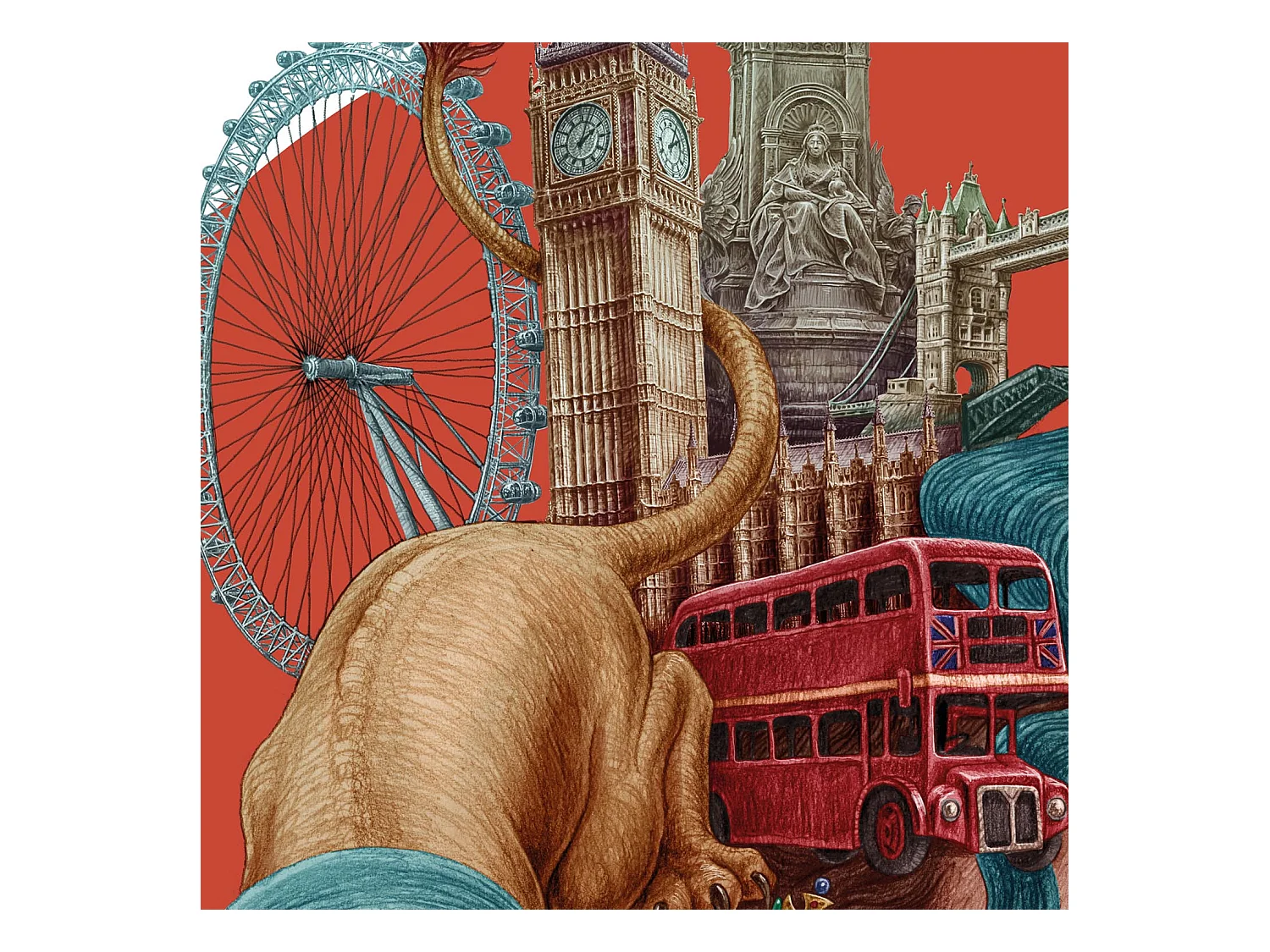 Affiche, décor de ville britannique, Londres, 42x59,4 cm art londonien, imprimé urbain Londres.