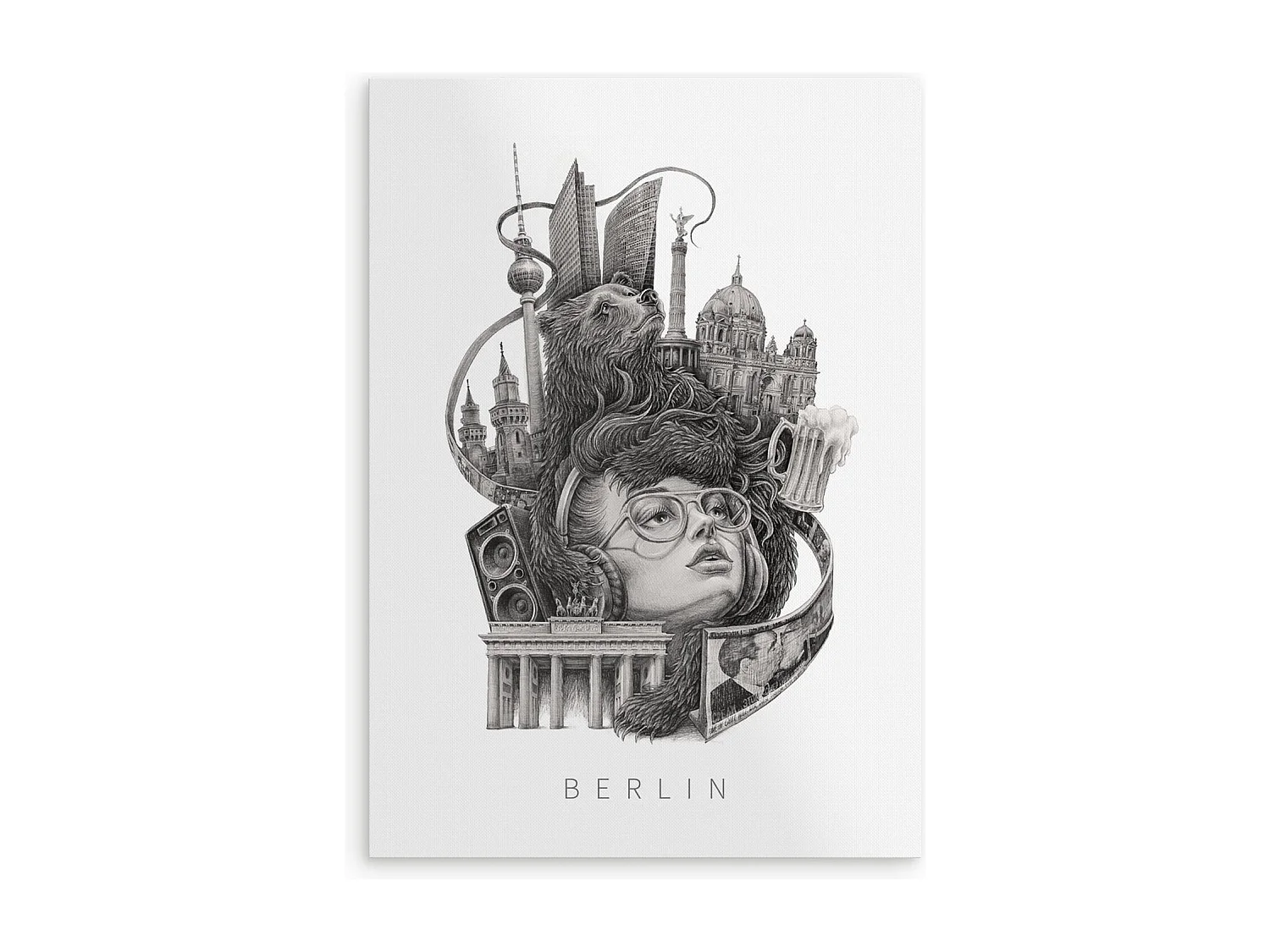 Poster, moderne deutsche Wandkunst, Berliner Kunst, Stadtplakat 42x59,4.