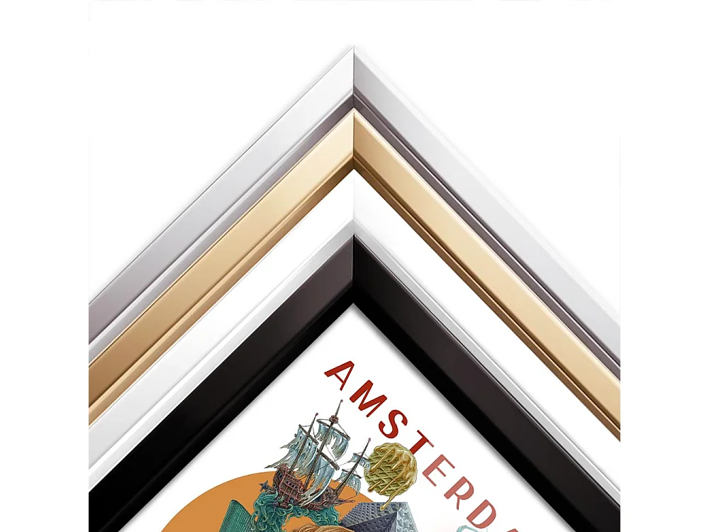 Bild im Rahmen, niederländisches Stadtdekor, Amsterdam schwarz gerahmtes Bild, 20x30 cm Amsterdamer Kunst, urbaner Druck.