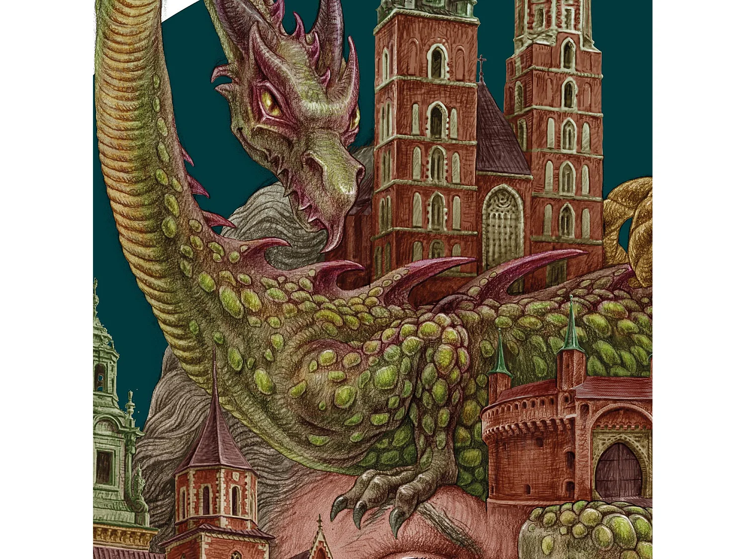 Poster, Dekor der polnischen Stadt Krakau, 29,7 x 42 cm Kunst von Krakau, Stadtdruck.