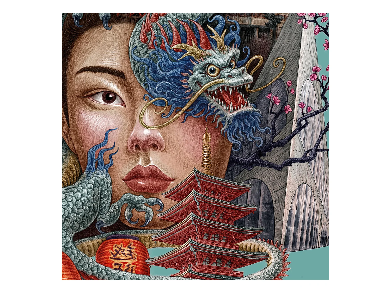 Affiche, décor de ville japonaise, Tokyo, 21x29,7 cm Tokyo art, imprimé urbain Tokyo.