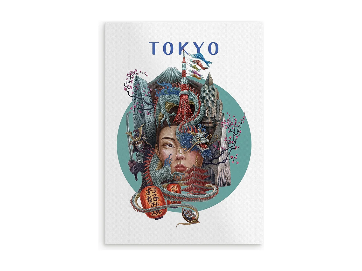 Affiche, décor de ville japonaise, Tokyo, 42x59,4 cm Tokyo art, imprimé urbain Tokyo.