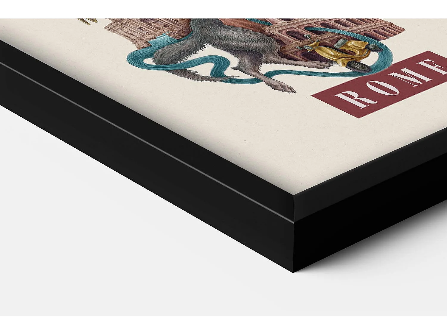 Gerahmtes Bild, italienisches Dekor Rom, schwarzer Rahmen Rom-Kunst, 40x60 cm Rom-Design, eleganter Rom-Stadtdruck.