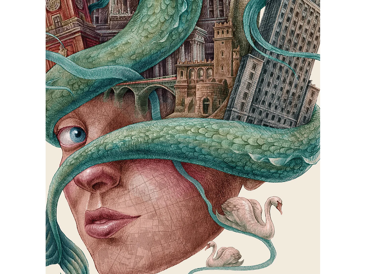 Affiche, décor urbain moderne, art Varsovie, imprimé urbain minimaliste Varsovie, design Varsovie 59,5x84 cm.