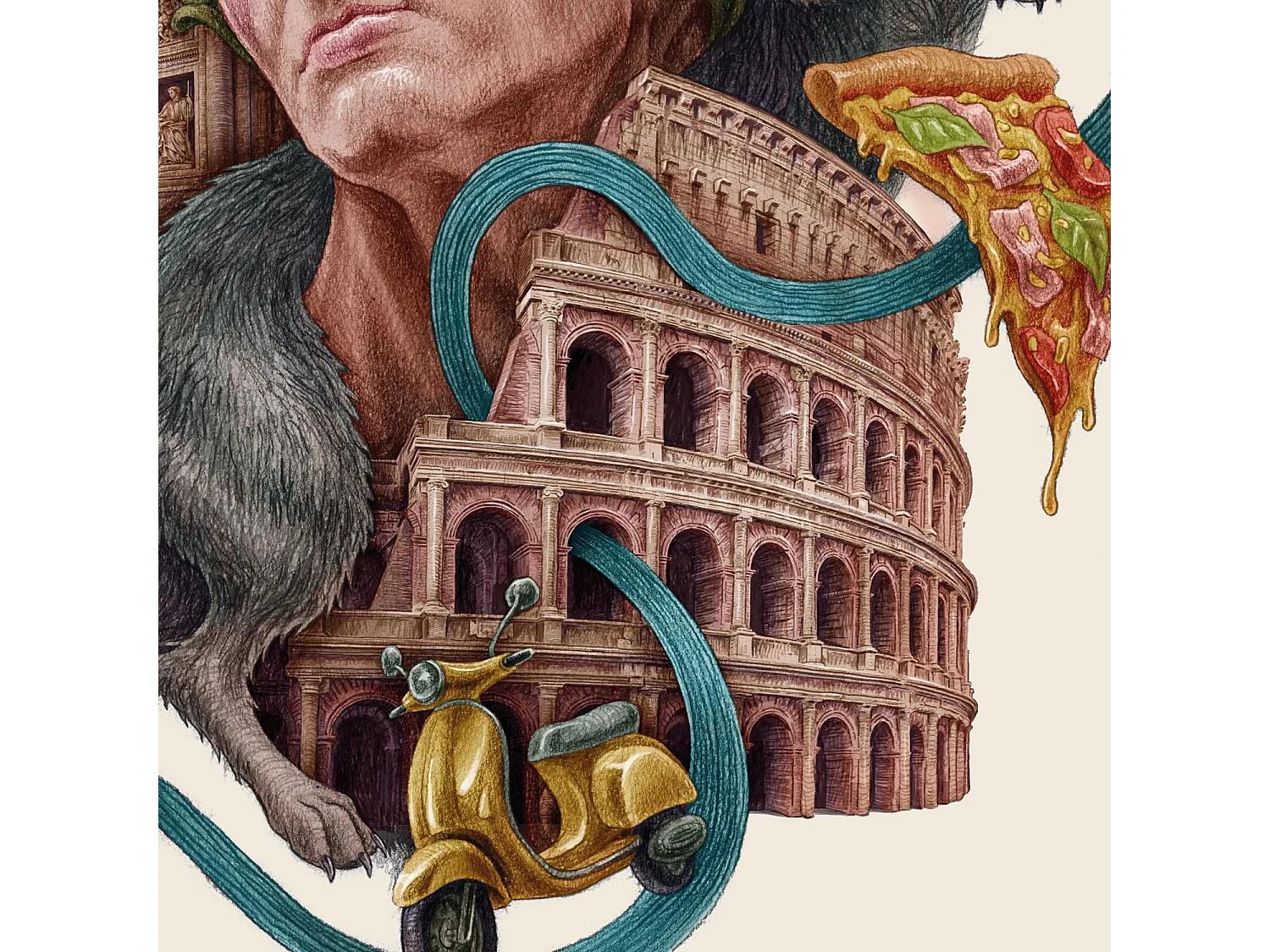 Affiche, décor italien, Rome art, 59,5x84 cm design Rome, imprimé urbain élégant Rome.