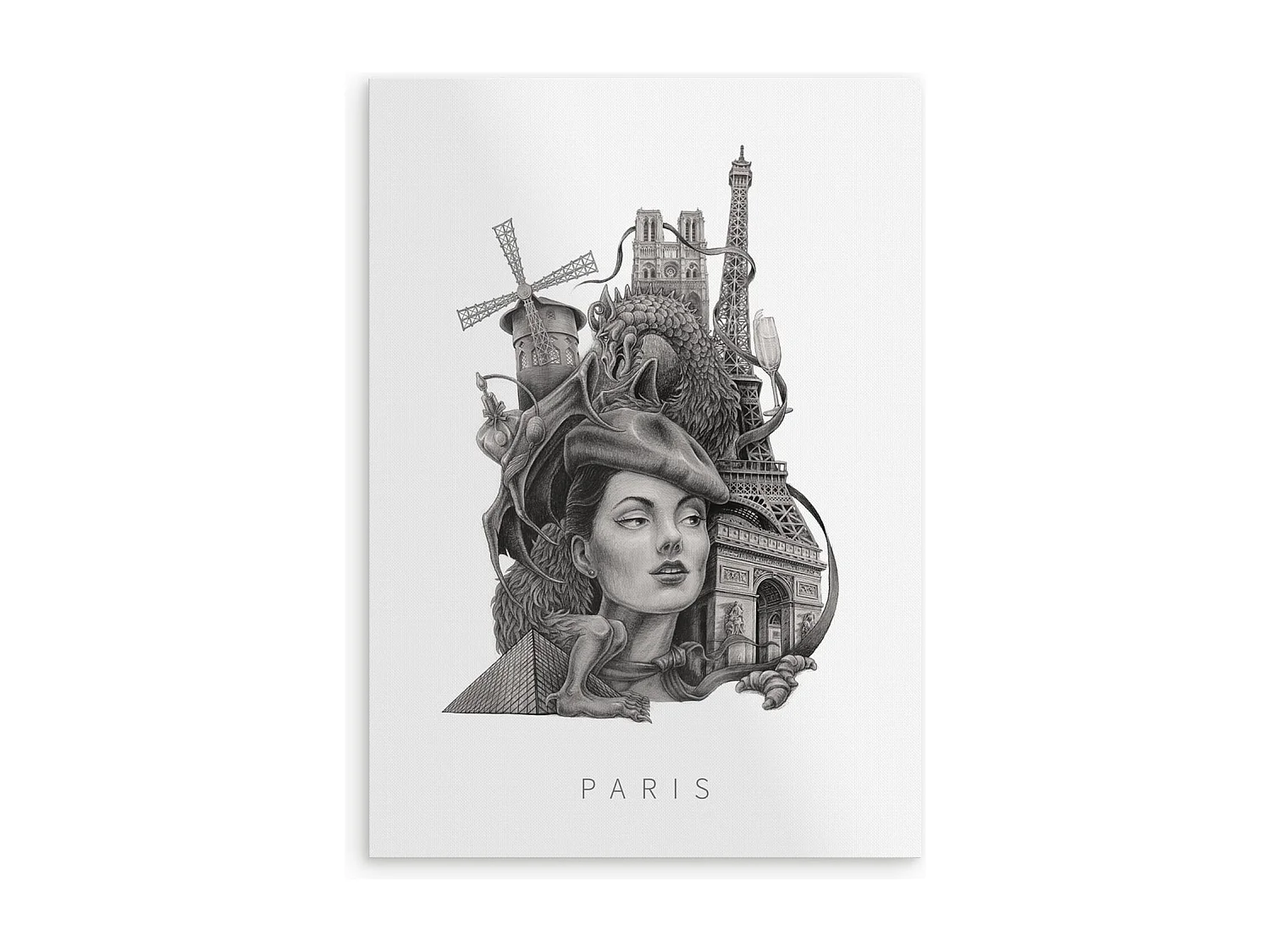 Affiche, décoration française moderne, art Paris, imprimé Paris minimaliste, design Paris 42x59,4 cm.