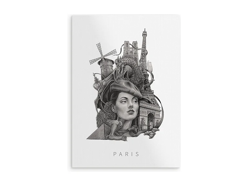 Poster, moderne französische Dekoration, Pariser Kunst, minimalistischer Pariser Druck, Pariser Design 21x29,7 cm.