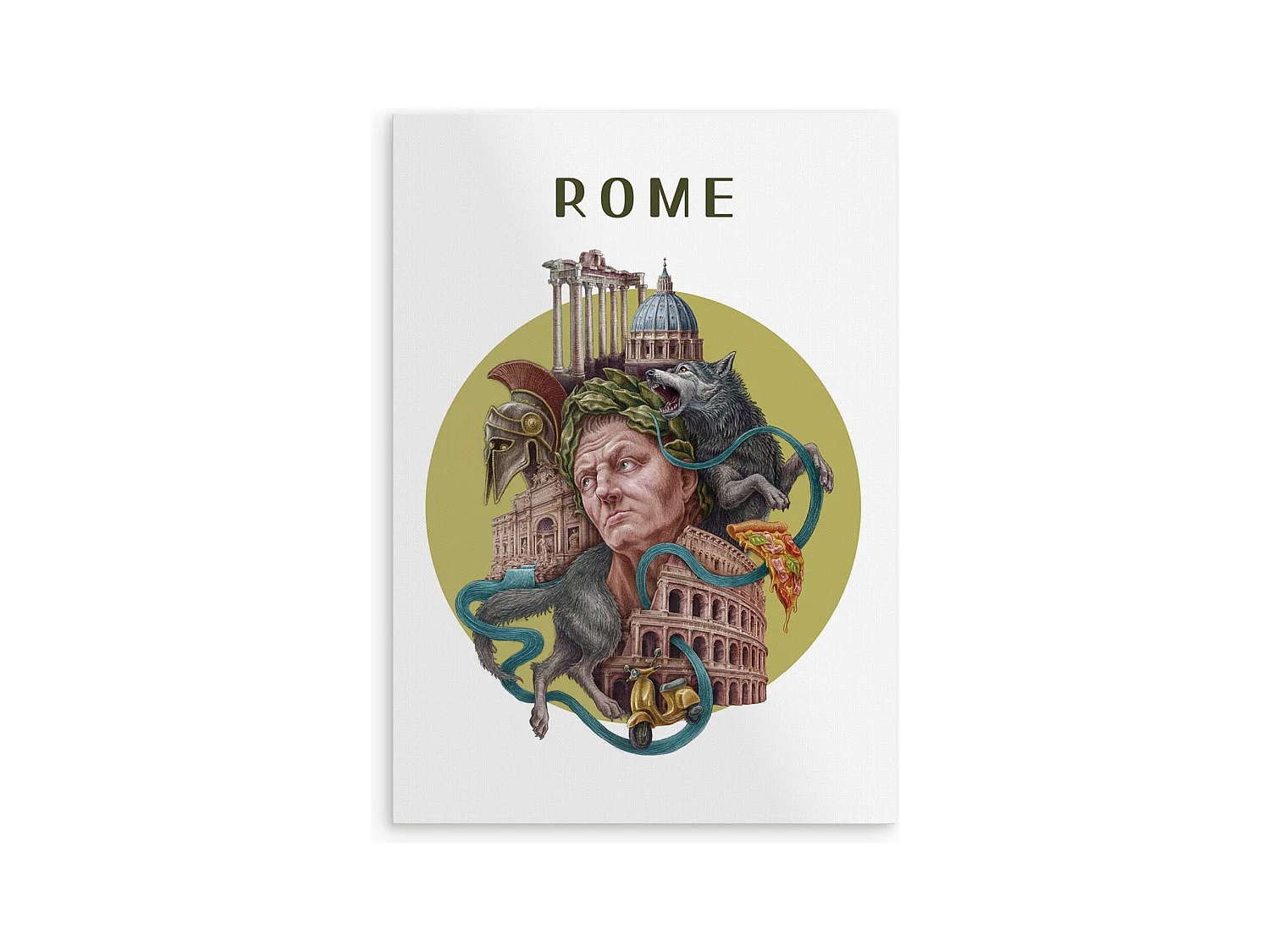 Affiche, décor de ville italienne, Rome, 59,5x84 cm art de Rome, imprimé urbain Rome.